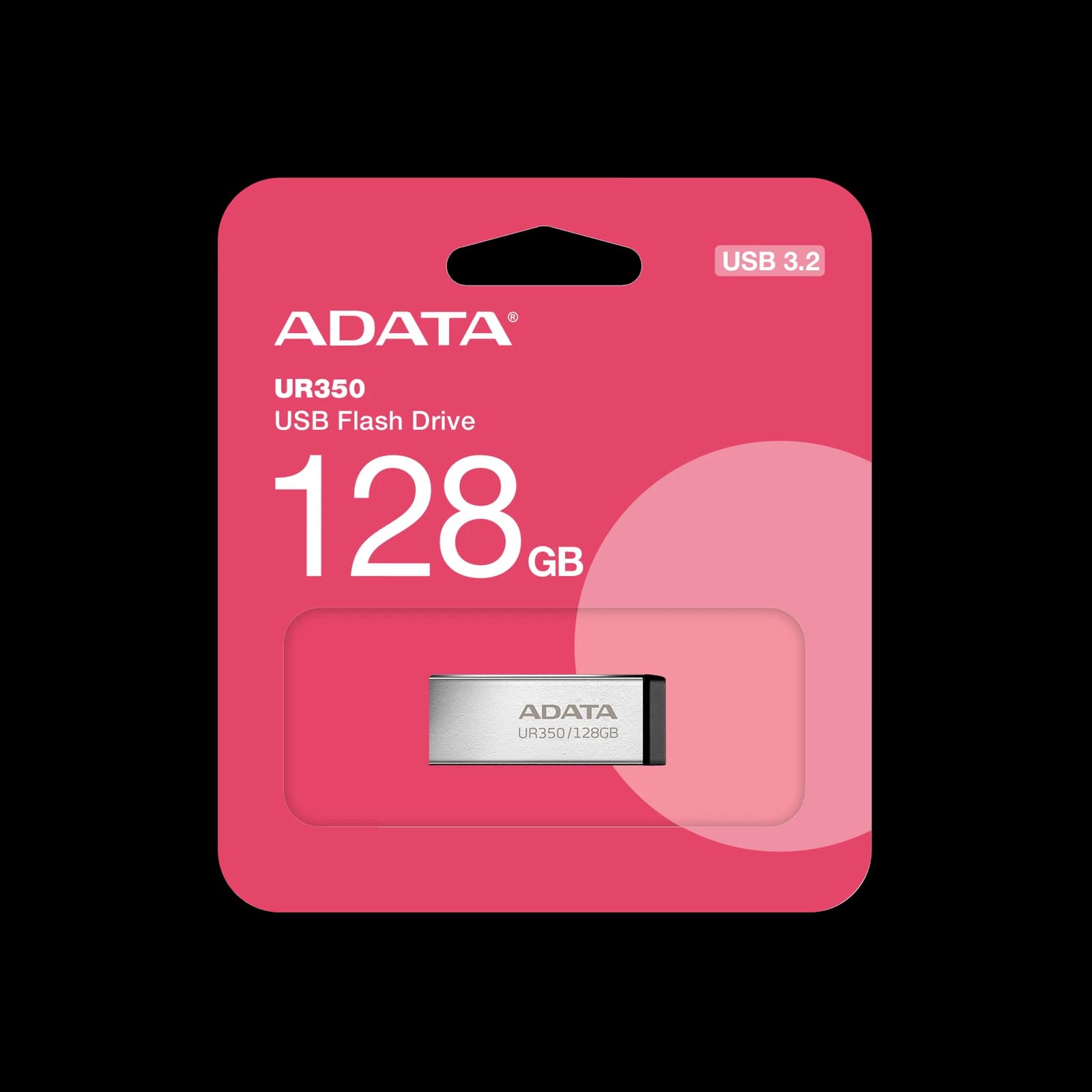 وحدة تخزين ADATA UR350 USB 3.2 Gen1 Flash Drive Waterproof Featherweight 3.5g — 128GB / أسود