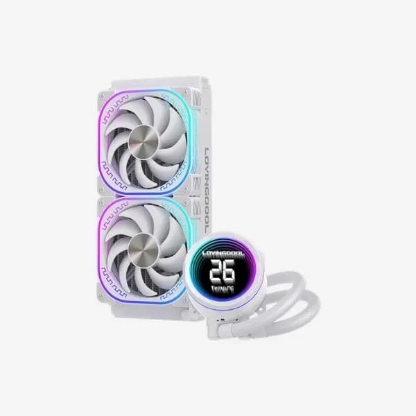 تبريد Lovingcool YK-W240-02 مبرد سائل Temperature Display أبيض