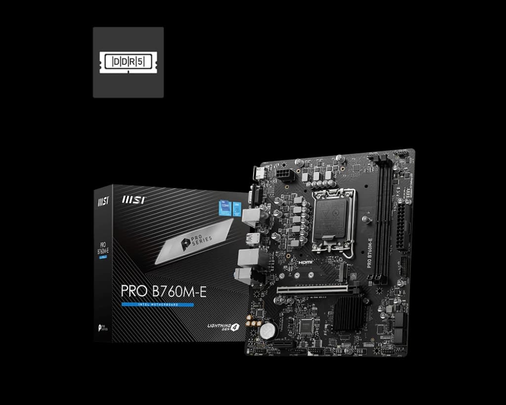 لوحة أم MSI PRO B760M-E DDR5 Micro-ATX LGA 1700 Motherboard