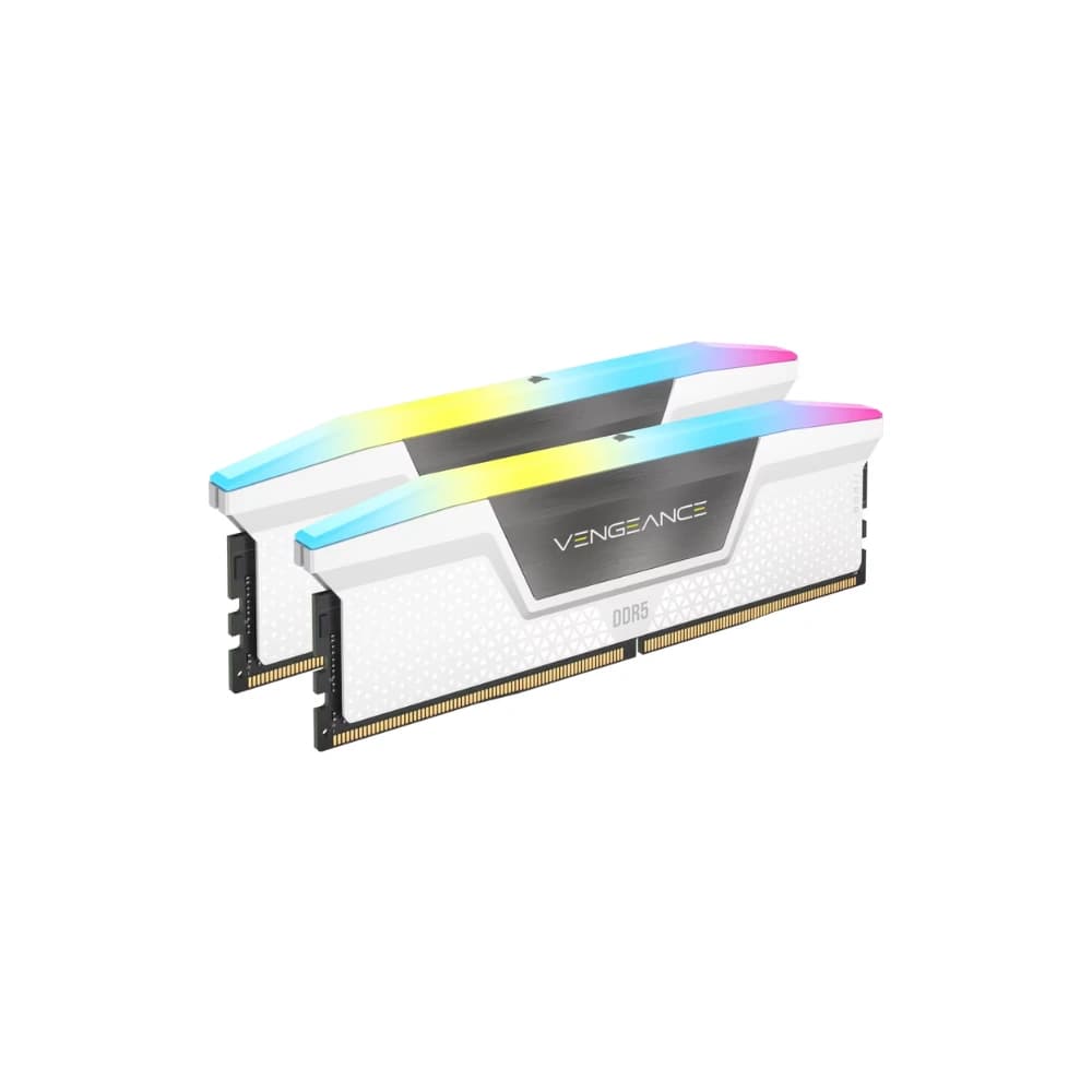 ذاكرة RAM CORSAIR VENGEANCE RGB DDR5 32GB (2x16GB) 6000MT/s CL36 أبيض