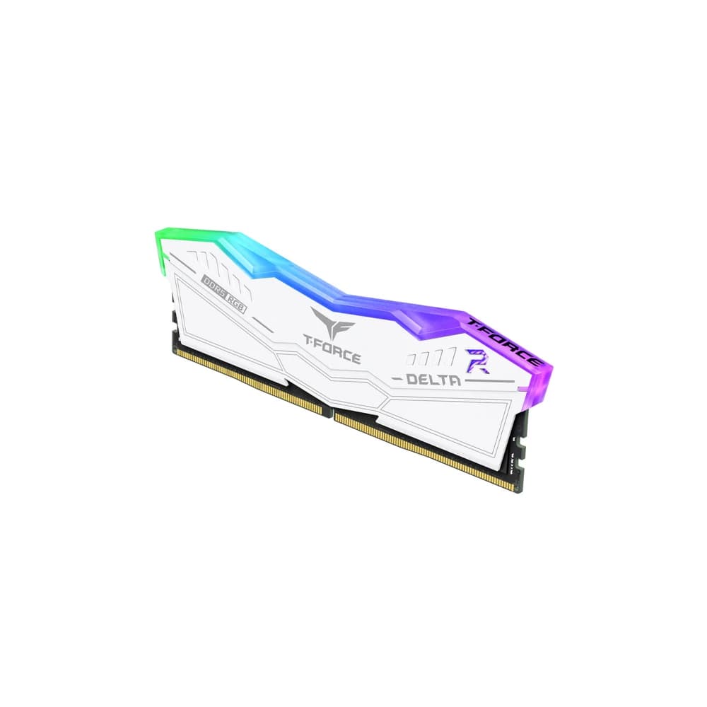 ذاكرة RAM TEAMGROUP T-FORCE DELTA RGB DDR5 32GB (2x16GB) 5600MHz CL40 أبيض