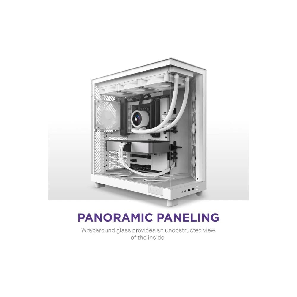 كيس كمبيوتر NZXT H6 FLOW COMPACT DUAL-CHAMBER ATX أبيض CASE