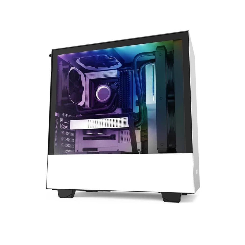 كيس كمبيوتر NZXT H510i MATTE GAMING متوسط الحجم أسود أبيض CASE