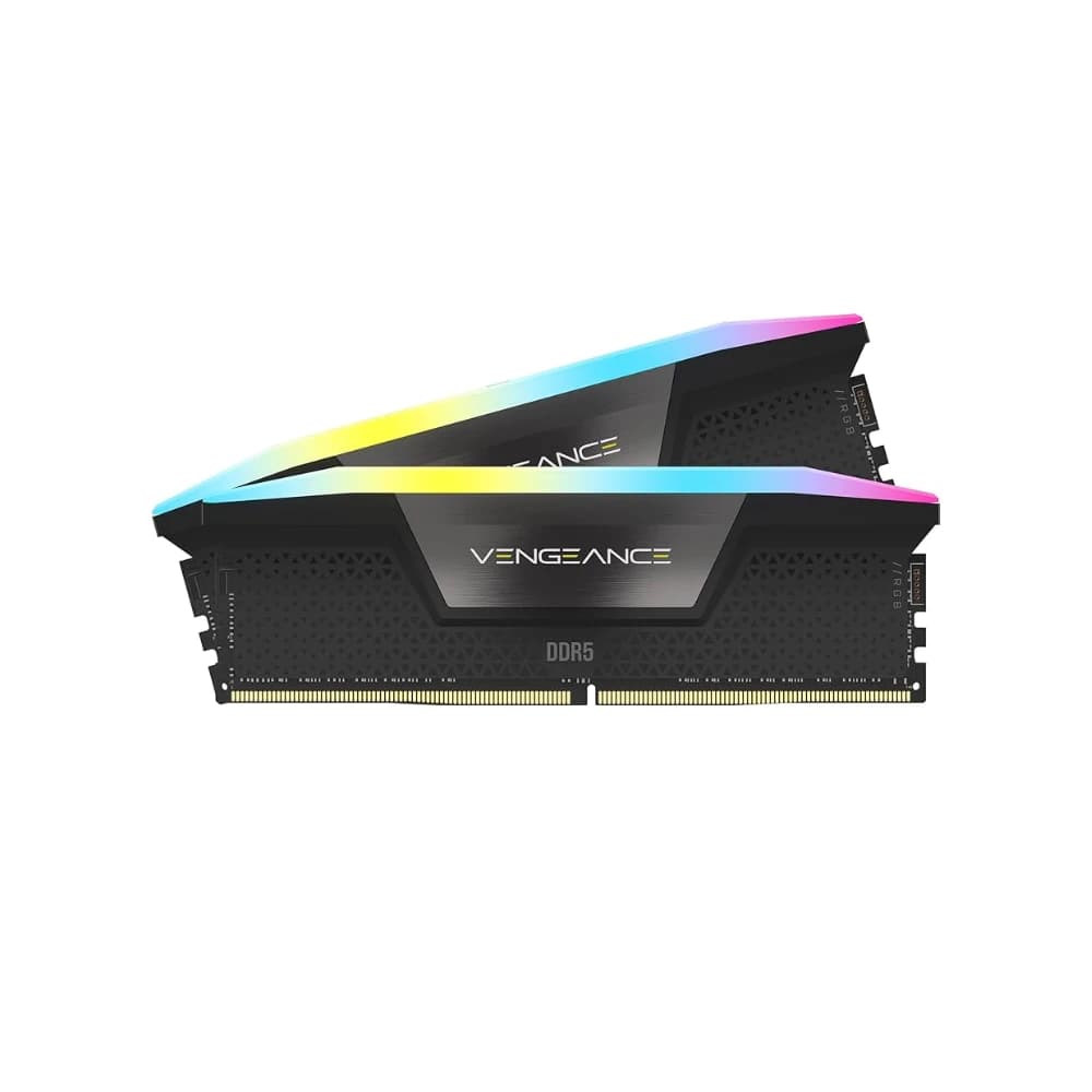 ذاكرة RAM CORSAIR VENGEANCE RGB DDR5 32GB (2x16GB) 6400MT/s CL36 أسود