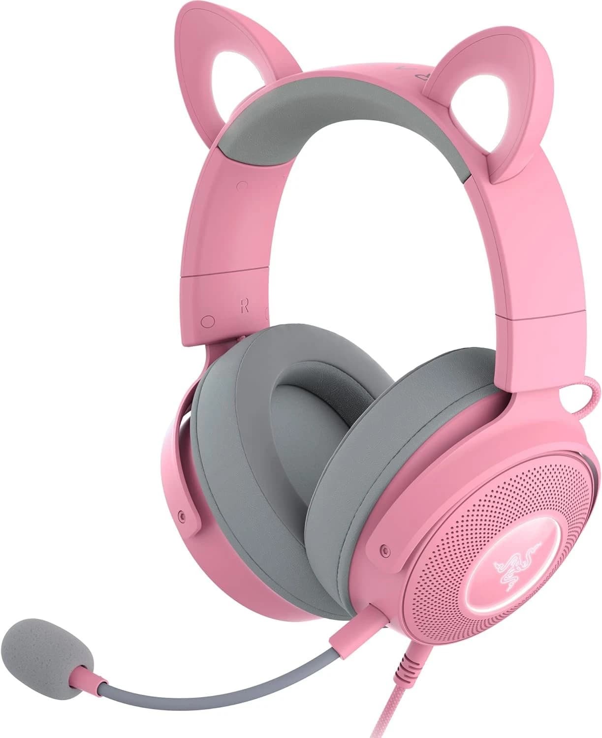 تبريد Razer Kraken Kitty V2 Pro Wired Gaming Headset – Interchangeable Ears, THX Spatial Audio, RGB Lighting, Detachable Mic — Quartz