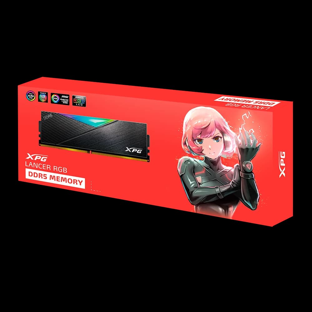 ذاكرة RAM XPG Lancer RGB DDR5 6400MHz 32GB CL32 UDIMM 288-Pins مكتبي SDRAM DDR5 أحادي القناة RAM — أسود