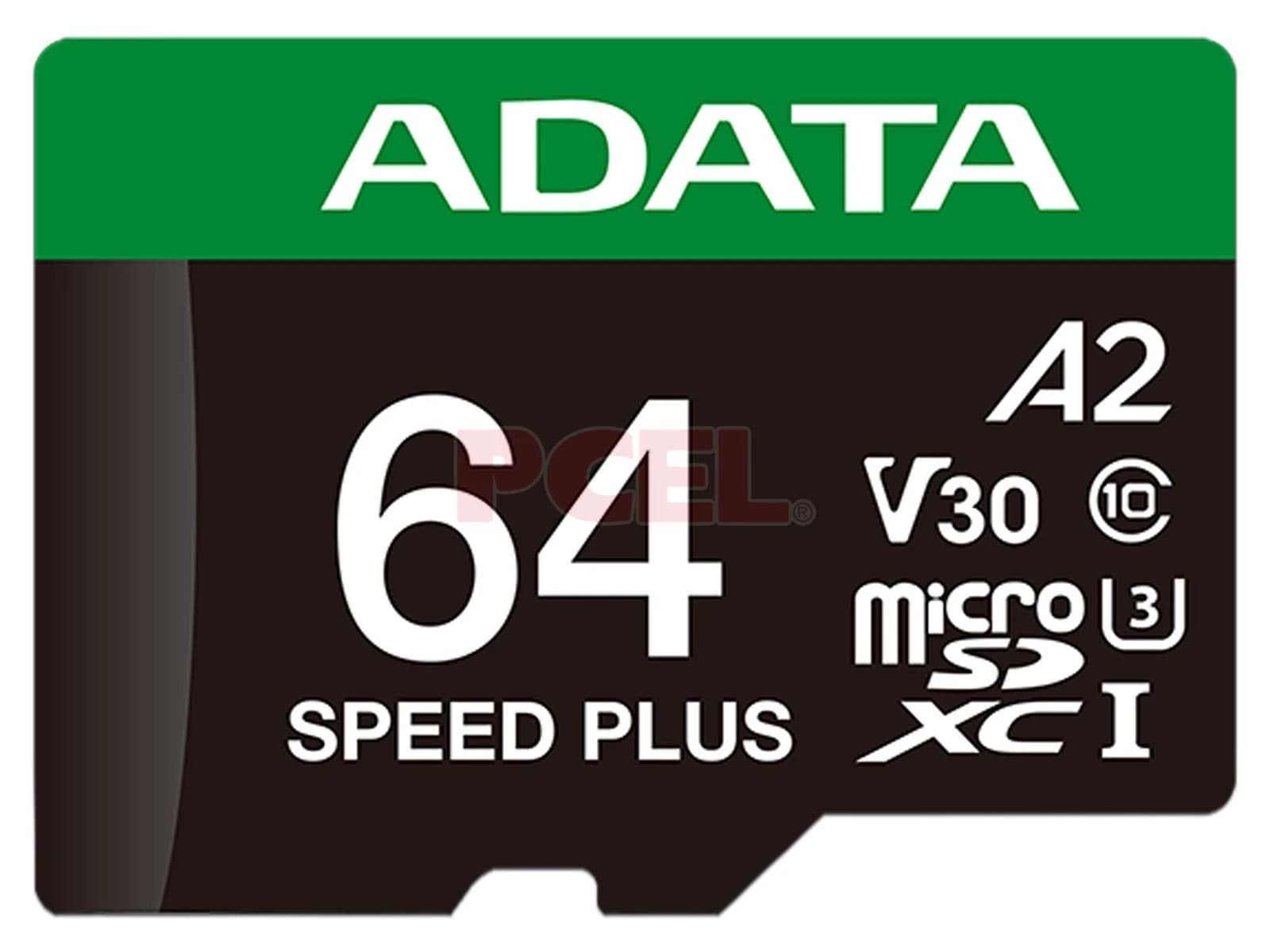 وحدة تخزين ADATA 64GB SPEED PLUS MicroSDXC UHS-I U3 de Class 10 Card