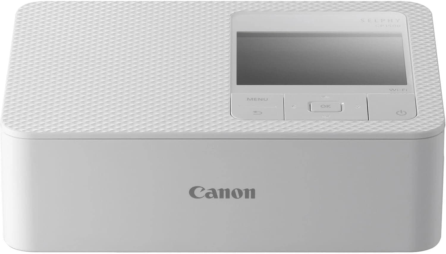 وحدة تخزين Canon SELPHY CP1500 لاسلكي Compact Photo Printer, Dye-Sublimation Printing, 300×300 dpi, 3.5″ LCD, Wi-Fi, AirPrint, USB-C & SD Card, 4×6″ Photo Printing – أبيض