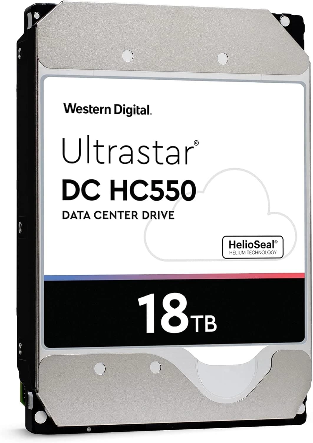 وحدة تخزين WD Ultrastar DC HC550 18TB Enterprise HDD, 3.5-Inch Internal Hard Drive, 7200RPM, SATA 6Gb/s, 512MB Cache, Data Center Storage, Model WUH721818ALE6L4