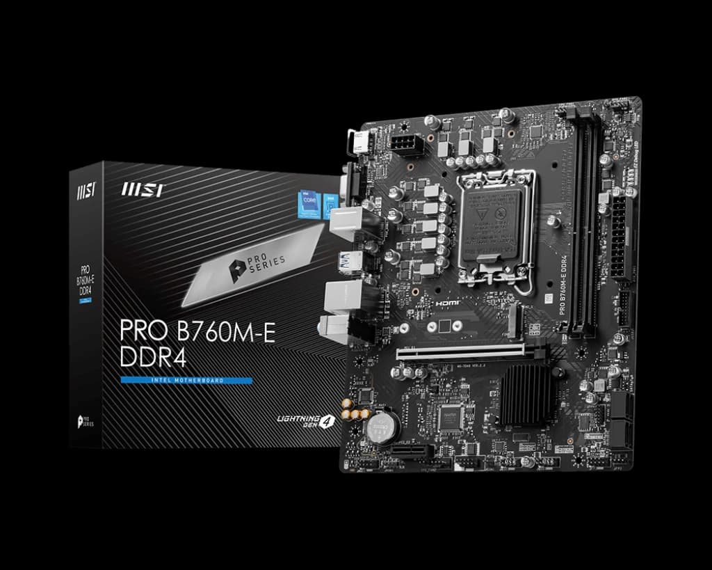 لوحة أم MSI PRO B760M-E DDR4 LGA 1700 Micro-ATX Motherboard
