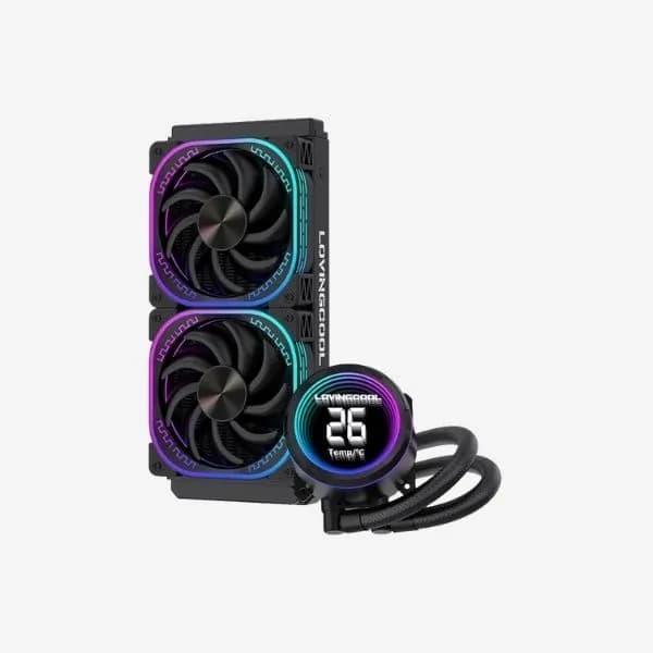 تبريد Lovingcool YK-B240-02 مبرد سائل Temperature Display أسود