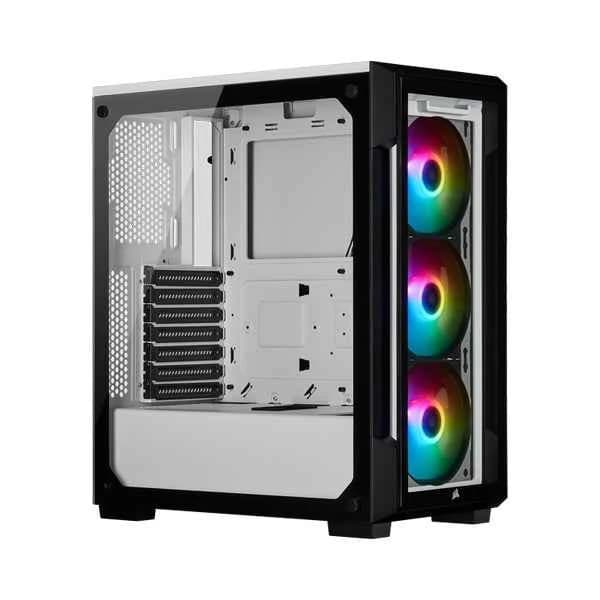 كيس كمبيوتر Corsair iCUE 220T RGB متوسط الحجم Case – أبيض