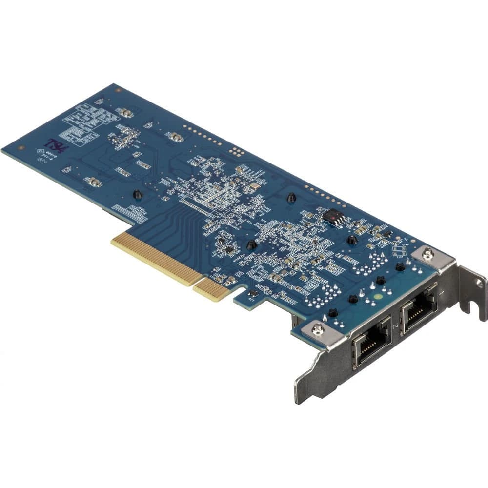 وحدة تخزين Synology E10G18-T2 Dual-Port 10GbE PCIe 3.0 x8 Adapter – 2x RJ-45, 20Gbps Aggregate, Jumbo Frame, TSO, Checksum Offload