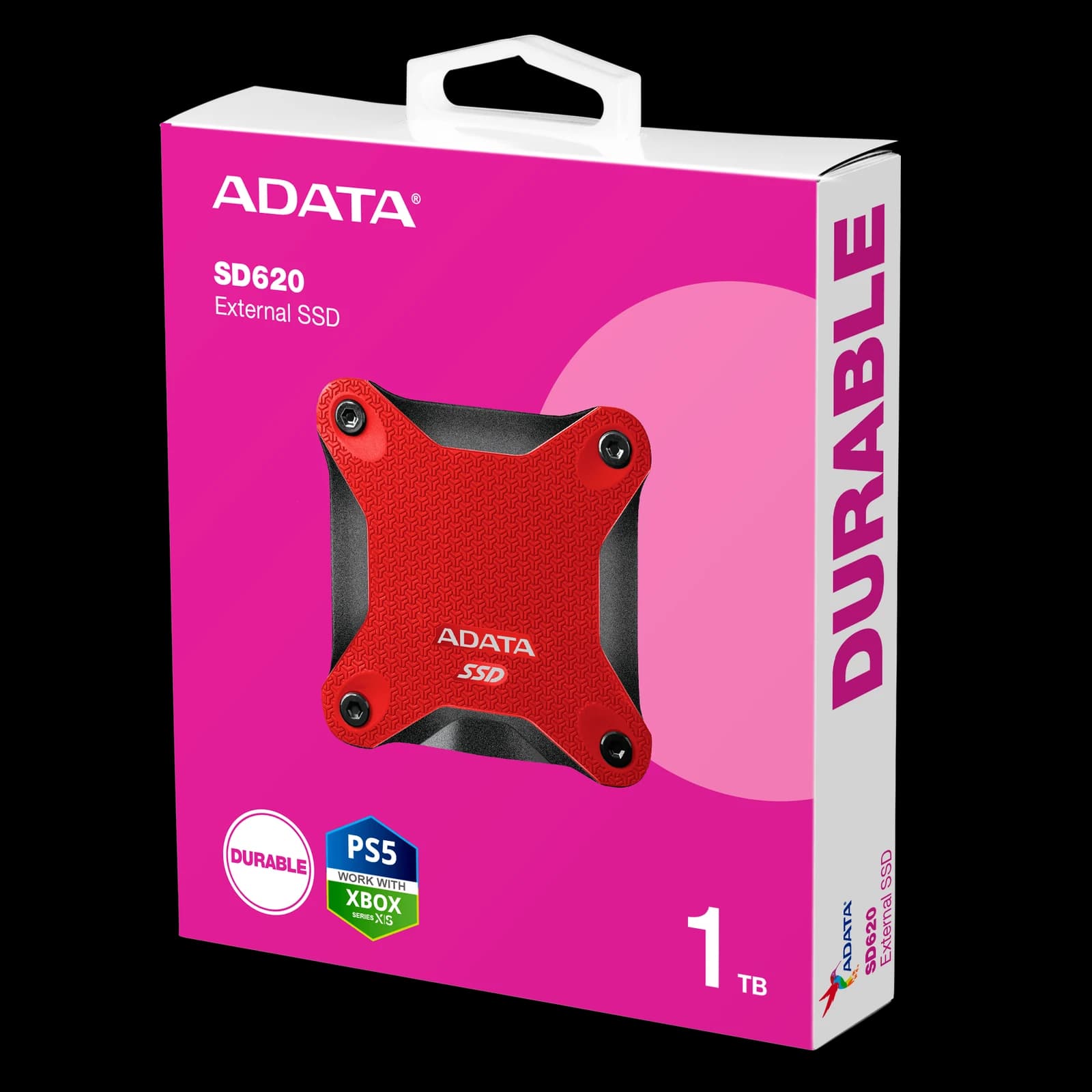وحدة تخزين ADATA SD620 External SSD USB 3.2 Gen2 MIL-STD 1.22m Drop Rugged Design — أحمر