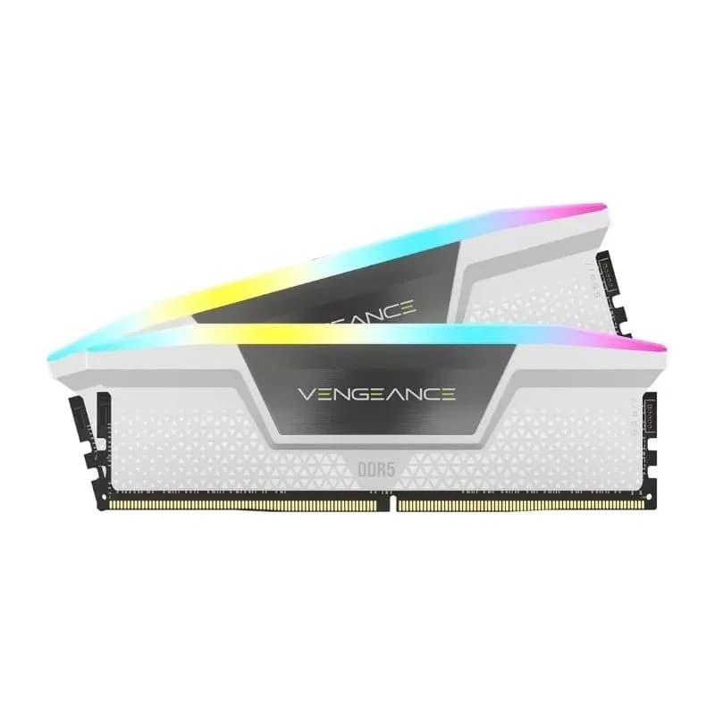 ذاكرة RAM Corsair Vengeance RGB 32GB (2x16GB) DDR5 6000MHz CL36 مكتبي Memory – أبيض