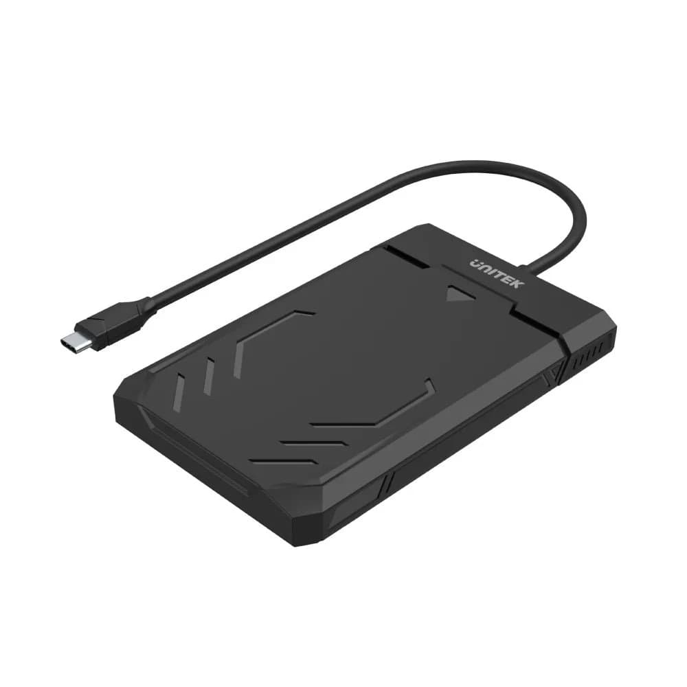 وحدة تخزين UNITEK DiskGuard Raiden 2.5″ SATA HDD/SSD Enclosure – USB-C / USB-A 5 Gbps, Tool-Free, Sleep Mode, UASP Support