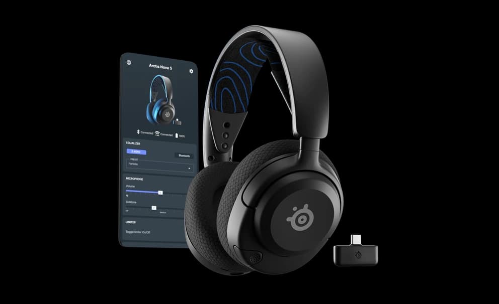 سماعة رأس SteelSeries Arctis Nova 5P لاسلكية سوداء