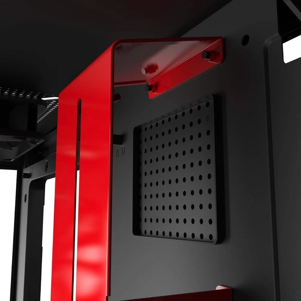 كيس كمبيوتر NZXT H510i MATTE GAMING متوسط الحجم أسود/أحمر CASE