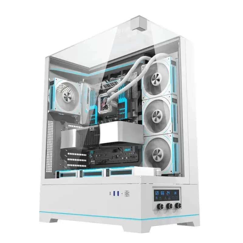 كيس كمبيوتر DarkFlash DY450L Pro ATX زجاج مقسّى Gaming Case With out مراوح – أبيض