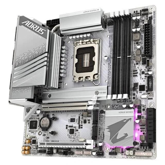 لوحة أم GIGABYTE Z790M Aorus Elite AX Ice DDR5 Motherboard (أبيض)