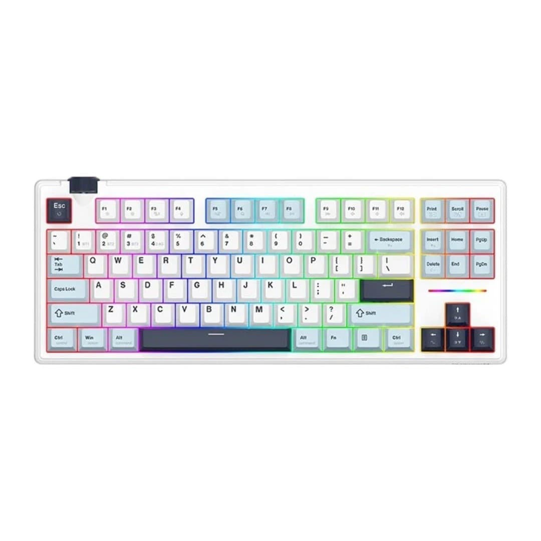 لوحة مفاتيح Redragon CYCLONE PRO K716 RGB لاسلكية — أبيض / أزرار داكنة
