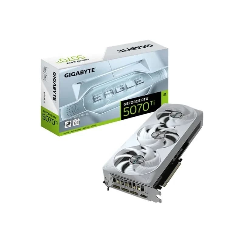 كرت شاشة GIGABYTE GeForce RTX 5070 Ti Eagle OC ICE SFF 16GB GDDR7 256-bit – White