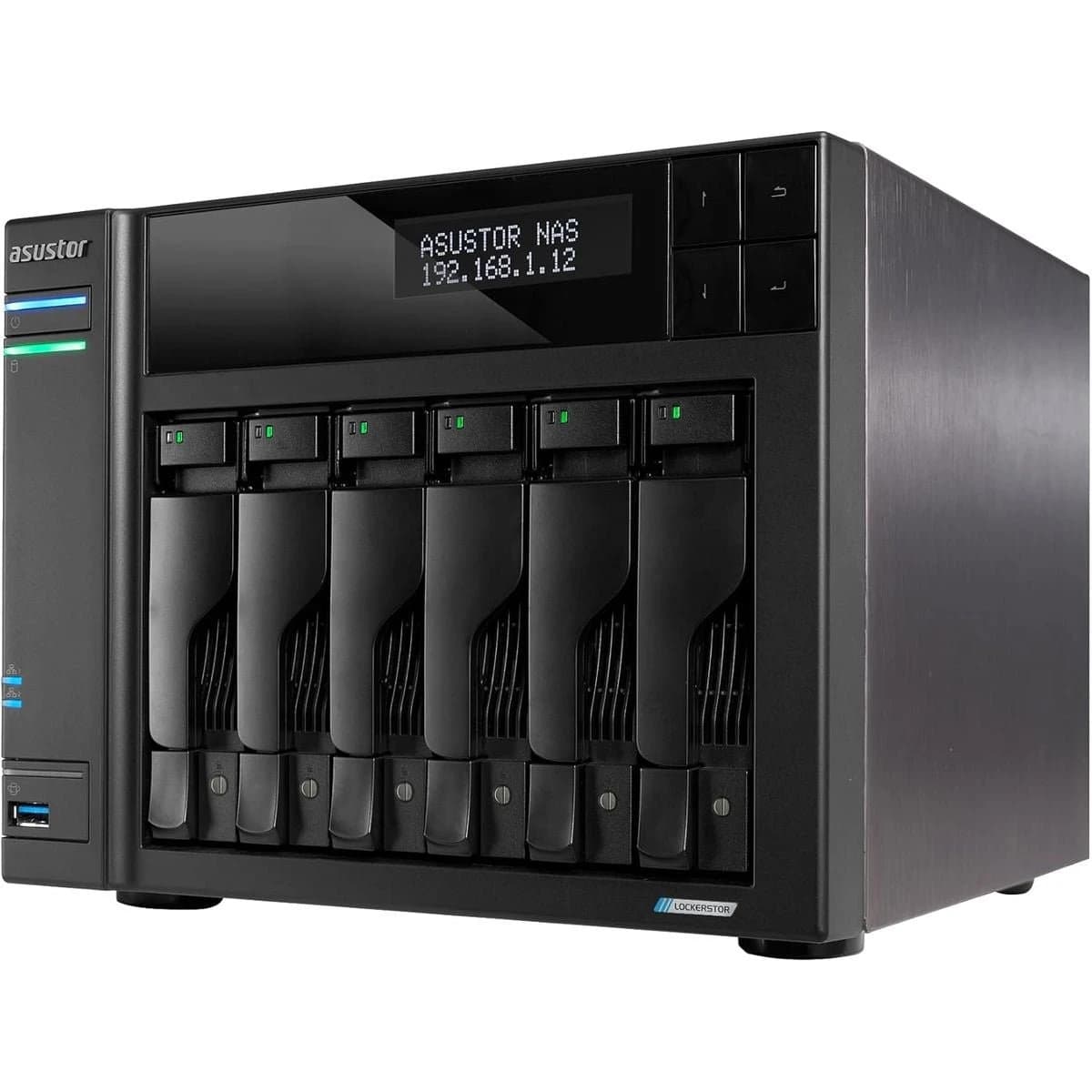 وحدة تخزين Asustor AS6706T v2 6-Bay NAS, Intel Celeron N5105 Quad-Core, 8GB DDR4, Dual 5GbE, Four M.2 NVMe Slots