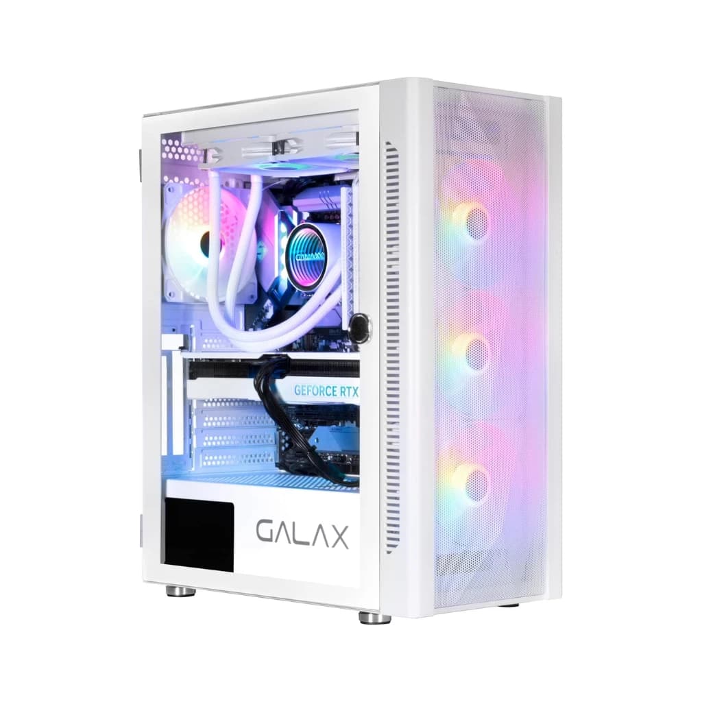 كيس كمبيوتر GALAX Revolution 06 RGB Computer Case with 4 مراوح – أبيض
