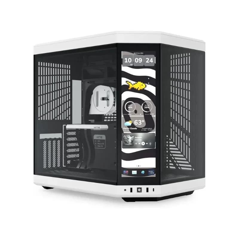 كيس كمبيوتر HYTE Y70 Panda Touch Infinite Dual-Chamber ATX Gaming Case (بدون مراوح) – أبيض/أسود