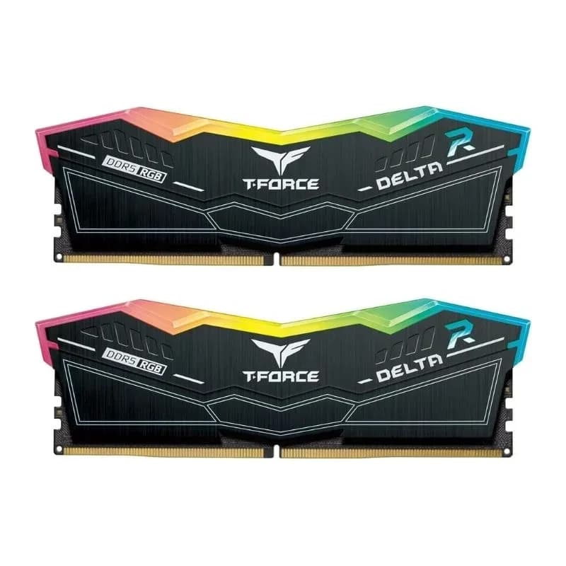 ذاكرة RAM TEAMGROUP T-Force DELTA RGB 32GB (2x16GB) DDR5 5600MHz CL36 مكتبي Memory – أسود