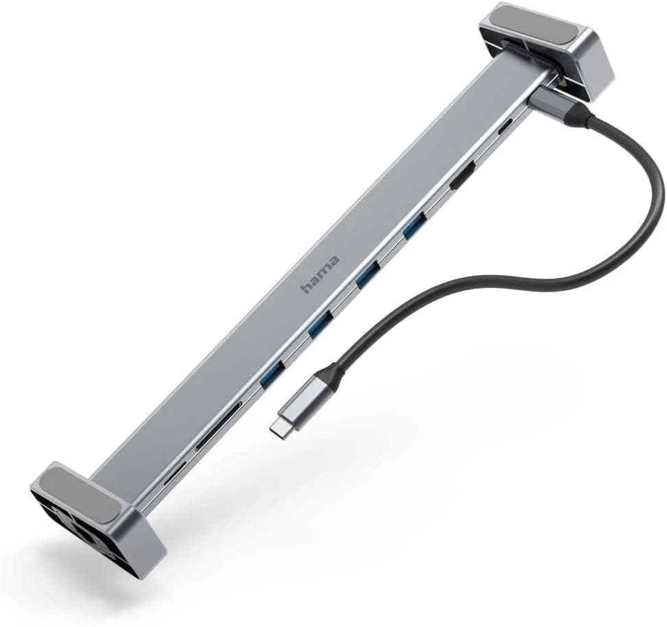 وحدة تخزين Hama Connect2Office Basic USB-C 9-Port Docking Station – HDMI 4K, Gigabit LAN, USB-C PD 100 W, 4× USB-A, SD/microSD, Removable Feet