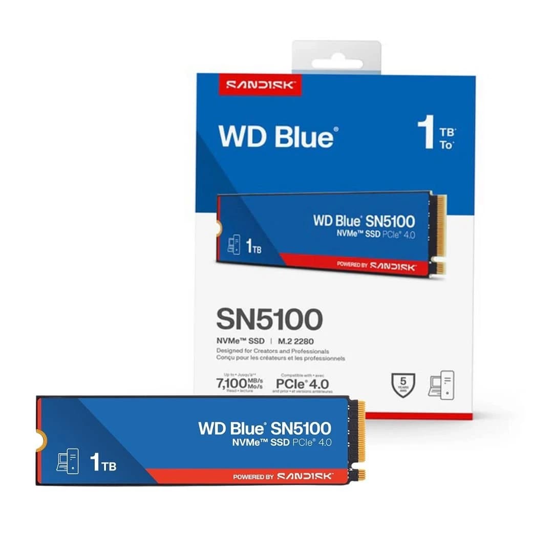 وحدة تخزين WD أزرق SN5100 1TB, 7100MB/s M.2 NVME, PCIe 4.0