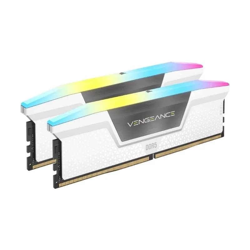 ذاكرة RAM Corsair Vengeance RGB 32GB (2x16GB) DDR5 6200MHz CL36 مكتبي Memory – أبيض