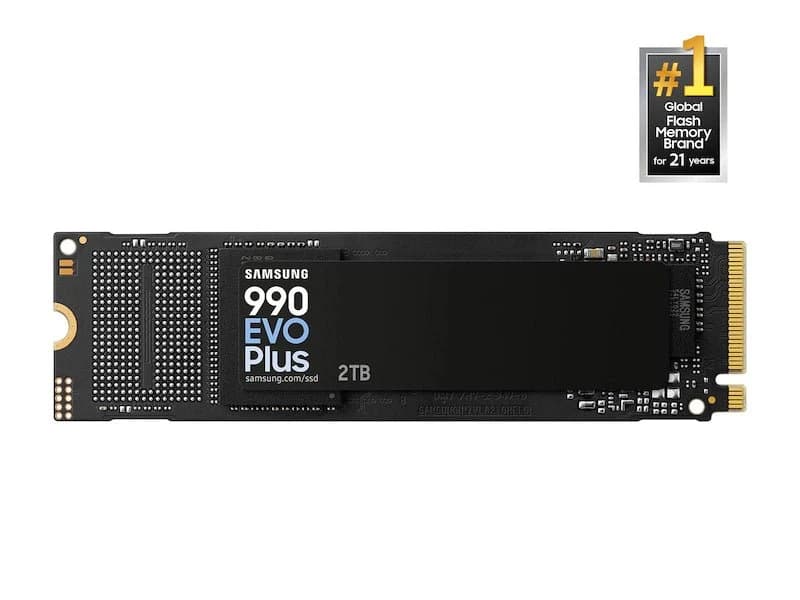وحدة تخزين Samsung 990 EVO Plus 2TB NVMe PCIe Gen 5.0 M.2 SSD – حتى 7,250 MB/s Read, 6,300 MB/s Write, Intelligent TurboWrite 2.0, HMB Technology