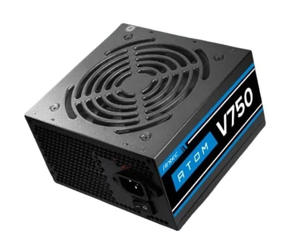 مزود طاقة Antec Atom V750 Active PFC 120MM Silent مروحة كابلات ثابتة 2X8 PIN