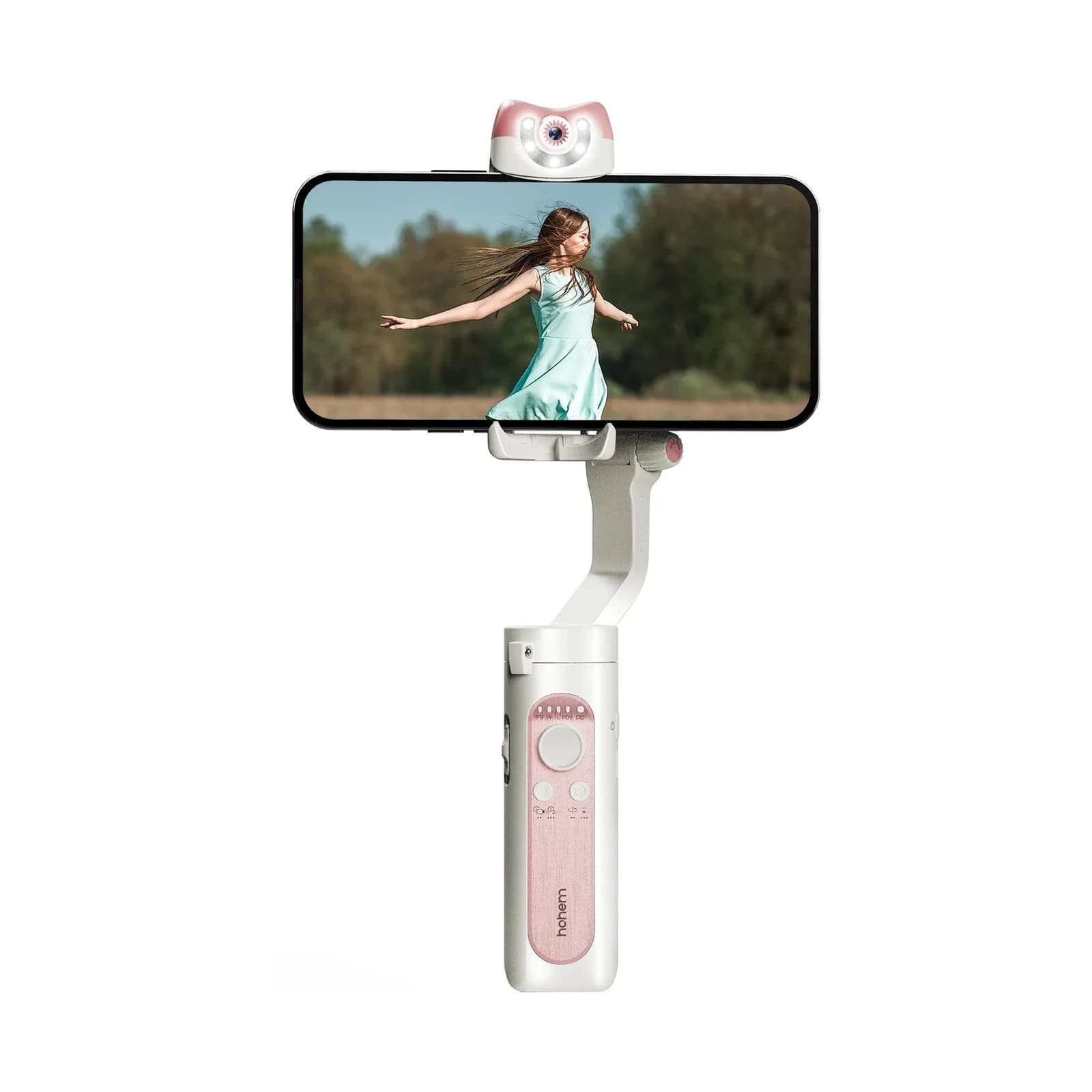 لوحة أم Hohem iSteady V2S AI Smartphone Gimbal with Built-In LED Light — وردي