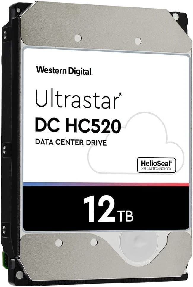 وحدة تخزين WD Ultrastar DC HC520 12TB Enterprise HDD, 3.5-Inch Internal Hard Drive, 7200RPM, SATA 6Gb/s, 256MB Cache, Helium-Filled Data Center Storage, Model HUH721212ALE600