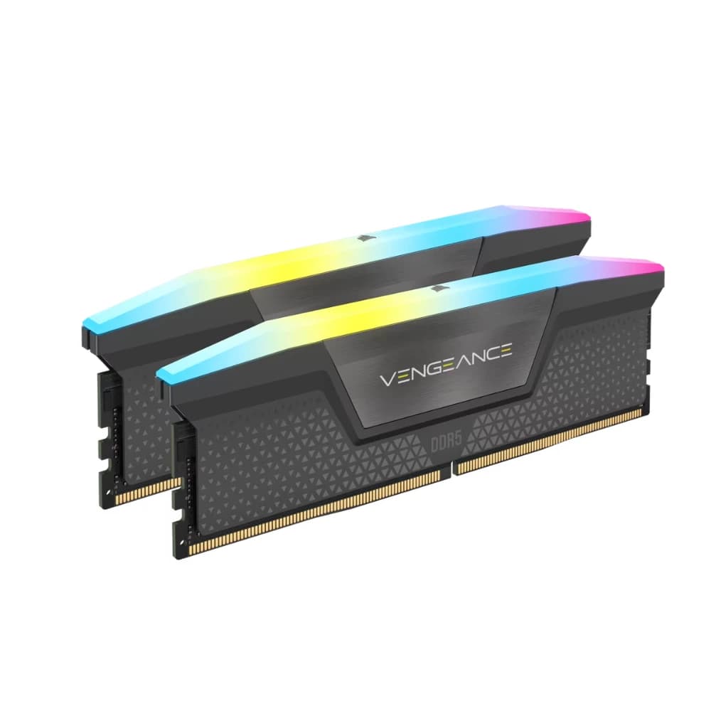 ذاكرة RAM CORSAIR VENGEANCE RGB DDR5 32GB (2x16GB) 6000MT/s Z36 رمادي