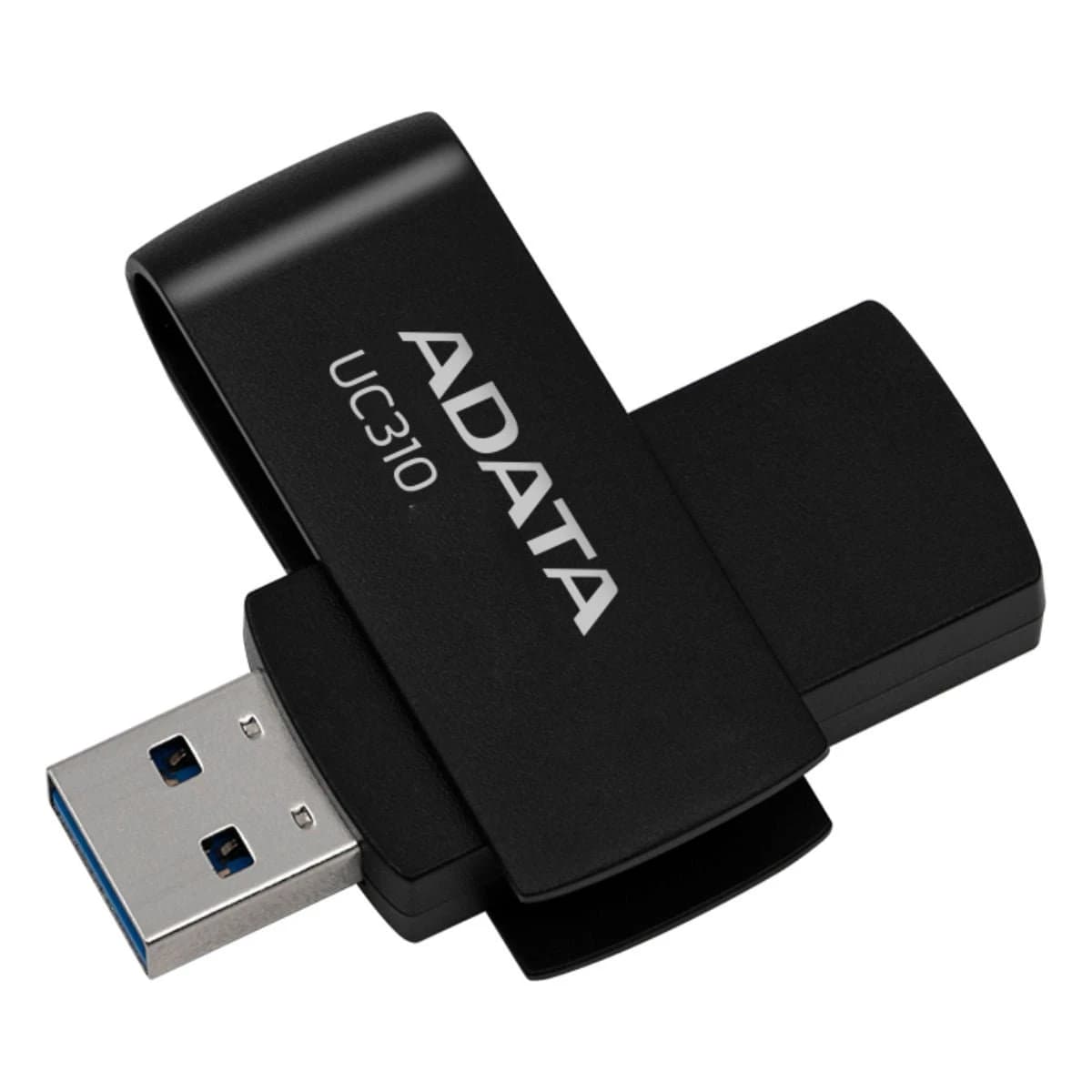 وحدة تخزين ADATA UC310 USB 3.2 Gen1 Flash Drive Capless Swivel – 128GB — أسود