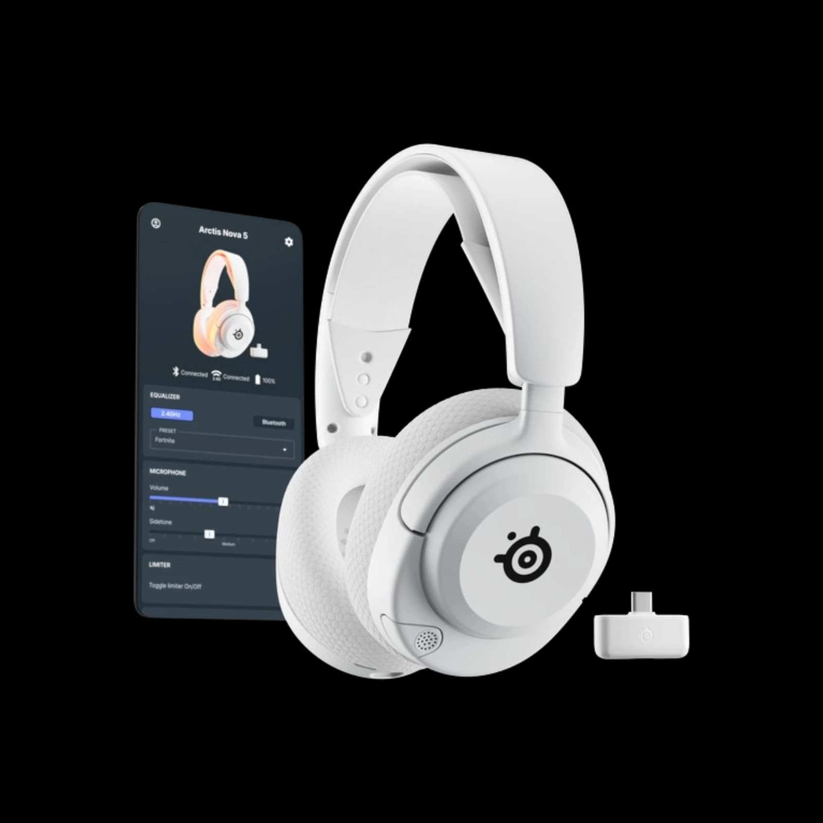 سماعة رأس SteelSeries Arctis Nova 5 لاسلكية بيضاء