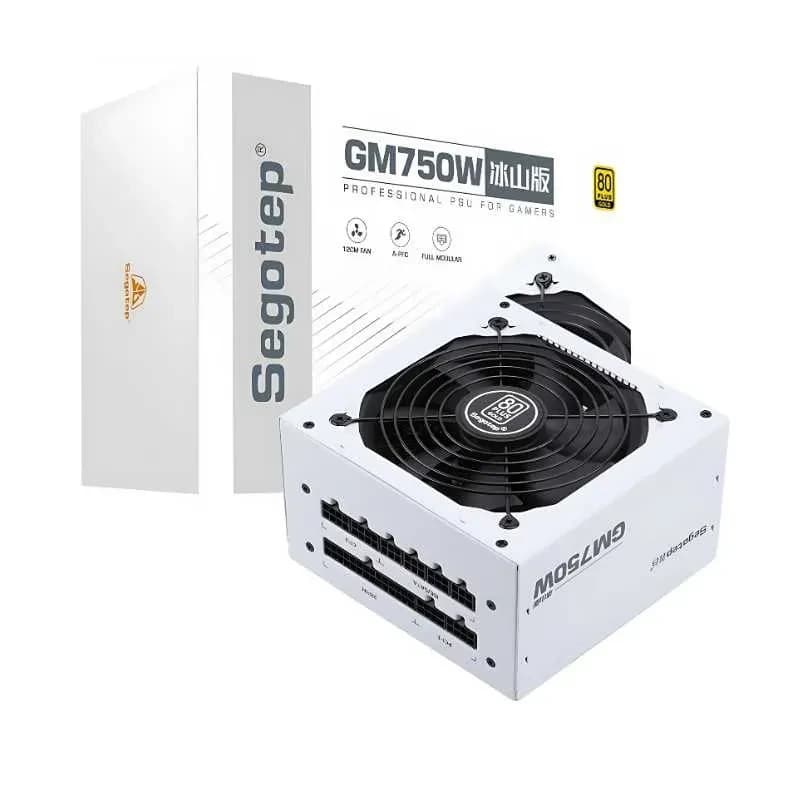 مزود طاقة Segotep GM750W 750W 80+ Gold قابل للفصل بالكامل 5.1 & ATX 3.0 أبيض