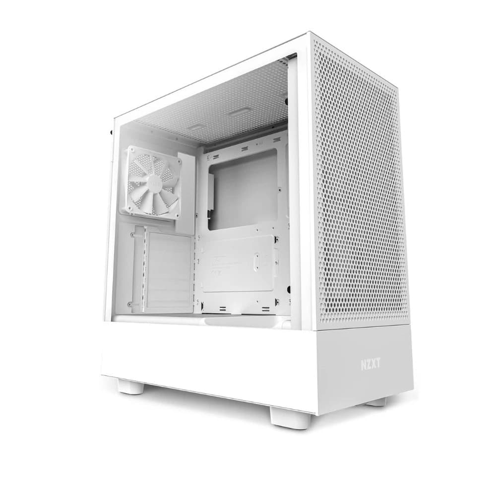 كيس كمبيوتر NZXT H5 FLOW (2023) ATX متوسط الحجم Case – أبيض