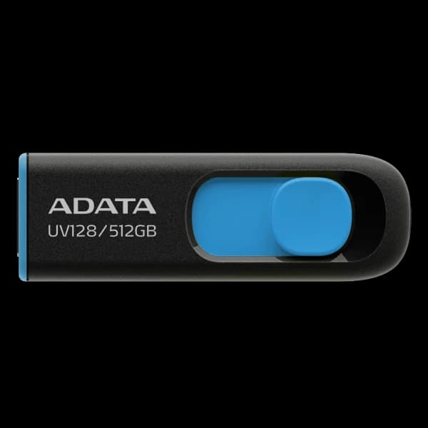 وحدة تخزين ADATA UV128 USB 3.2 Flash Drive Sliding Connector — 512GB / أزرق