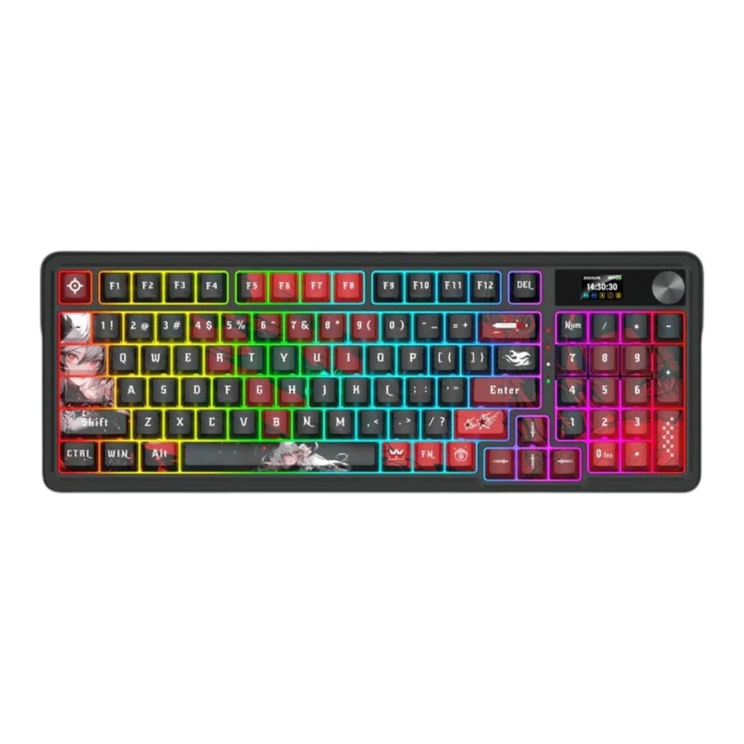 لوحة مفاتيح Redragon ARTEMIS K719 PRO Anime لاسلكية — رسومات أحمر وأسود