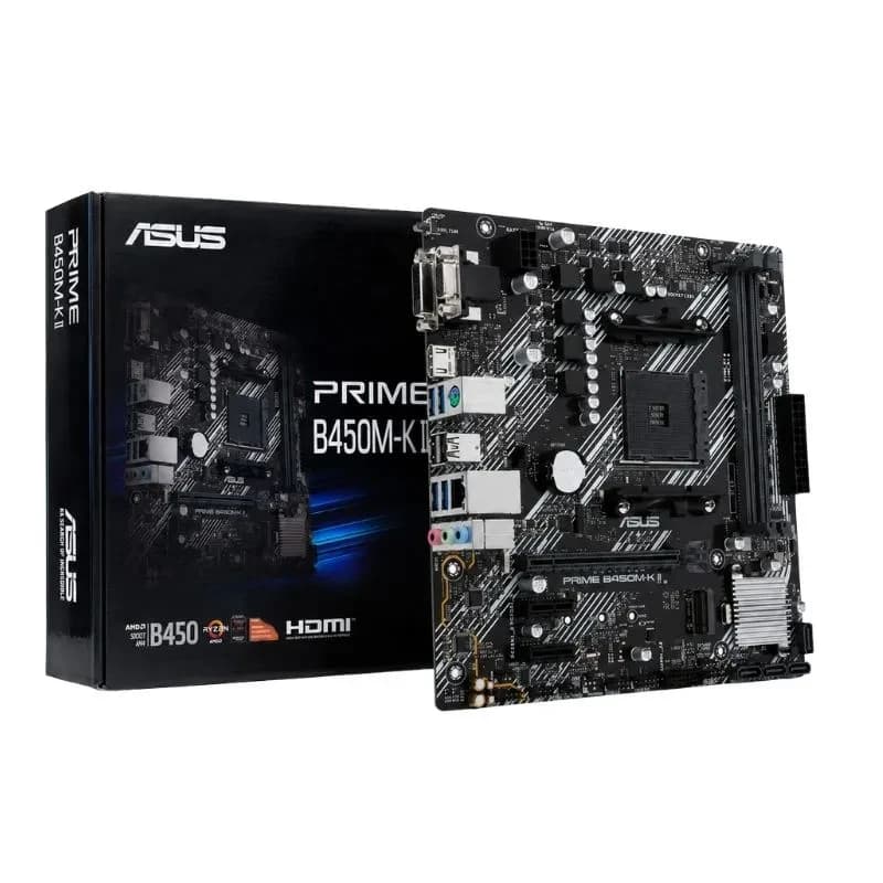 لوحة أم ASUS PRIME B450M-K II AMD AM4 Motherboard – أسود