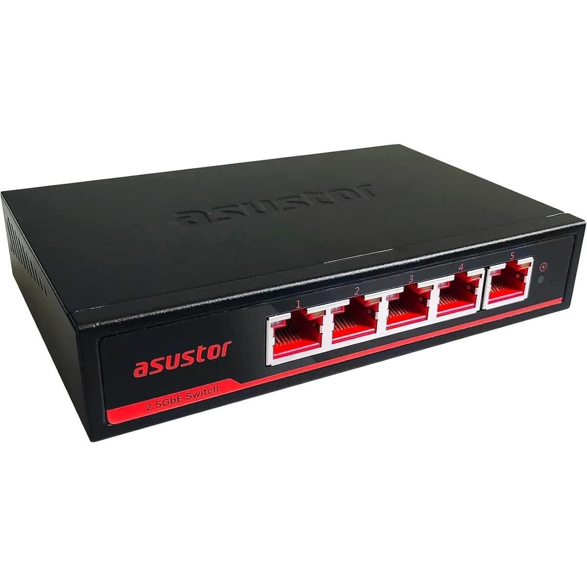وحدة تخزين Asustor ASW205T 5-Port 2.5 GbE Unmanaged Switch, Fanless Metal Case, 10 W, Wall/مكتبي Mount, Cat5e Compatible