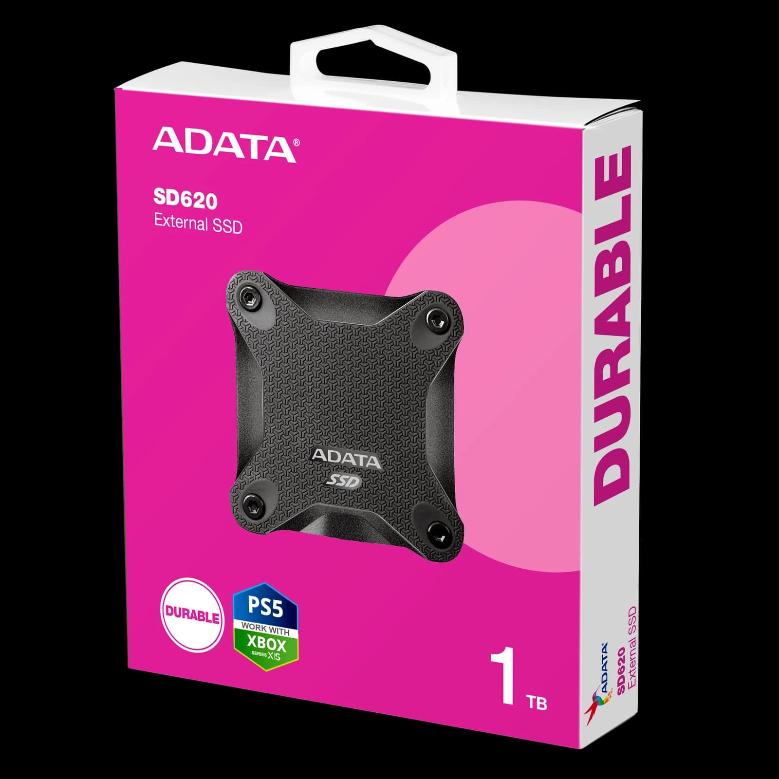 وحدة تخزين ADATA SD620 External SSD USB 3.2 Gen2 MIL-STD 1.22m Drop Rugged Design — أسود