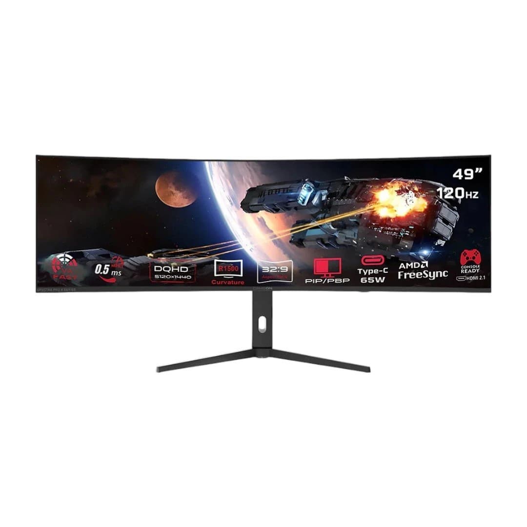 شاشة GAMEON 49In 5K DQHD 120Hz Fast VA منحنية GOC49DQHD120