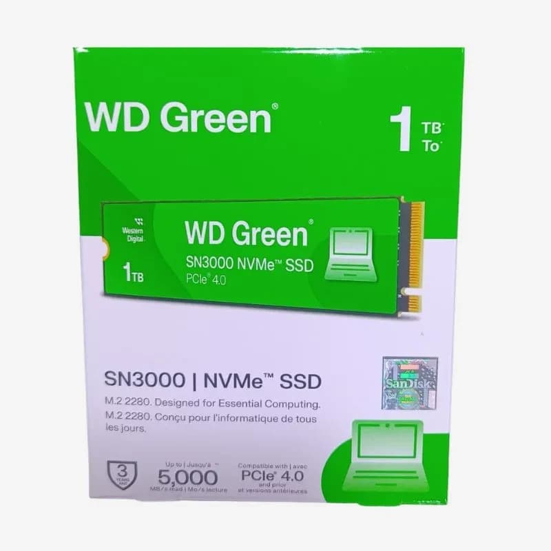 وحدة تخزين Western Digital1TB WD أخضر Gen4 PCIe 5000MB