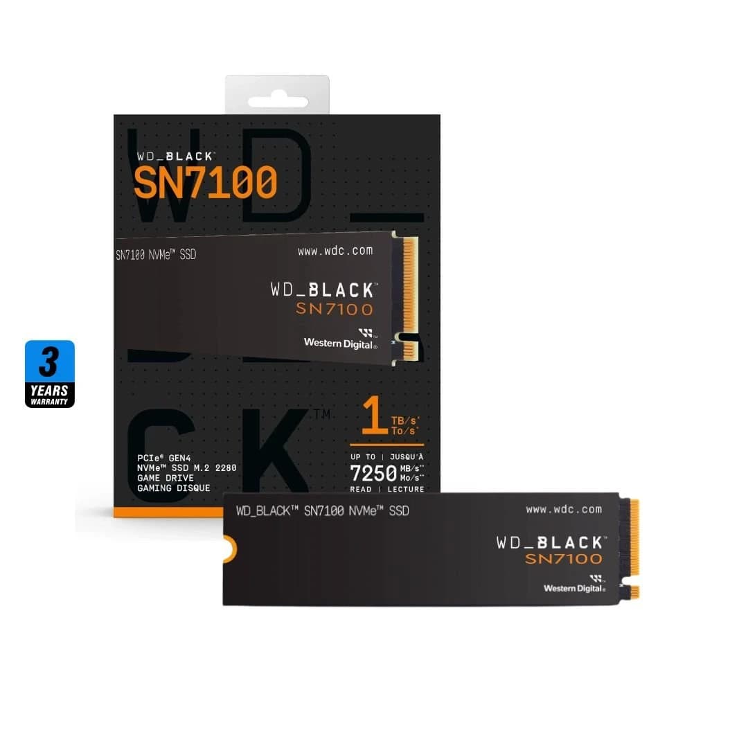 وحدة تخزين WD أسود SN7100 1TB, 7250MB/s M.2 NVME, PCIe 4.0